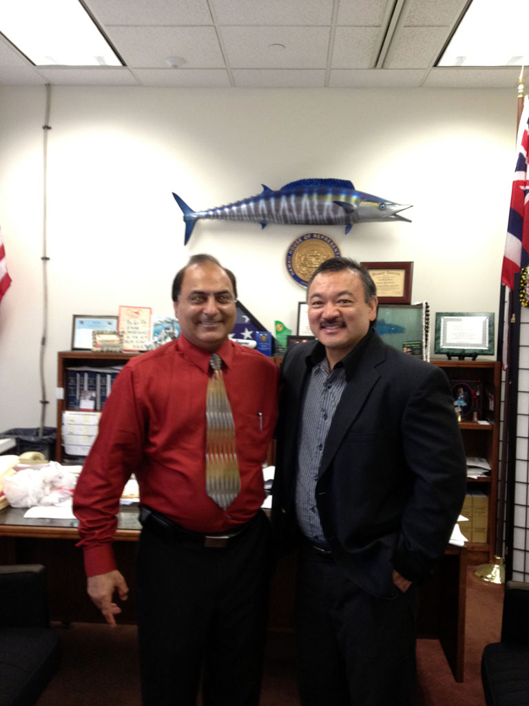 Dr. Raj Kumar, with Deputy House Speaker of Hawaii, John Mizuno