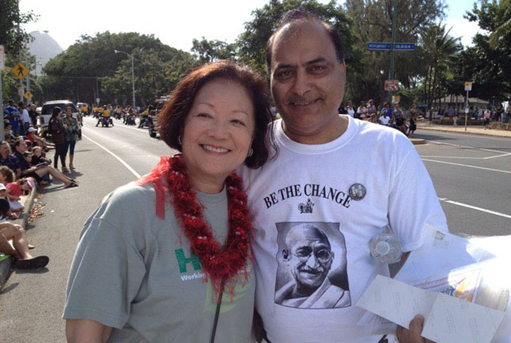 Dr. Raj Kumar with U.S. Senator Mazie Hirono.